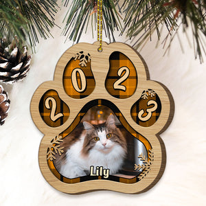 Paw Ornament, Christmas Shaped Ornament, Custom Gift for Pet Lovers, Custom Photo