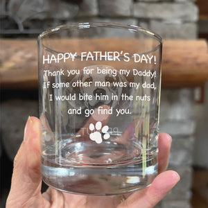 Thank You For Being My Daddy Photo, Personalized Engraved Rock Glass, Gift For Pet Lovers, Custom Photo