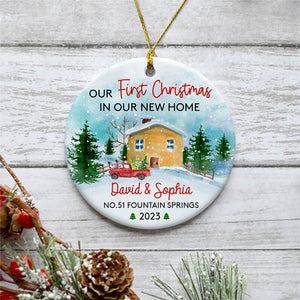 Our First Christmas In Our New House, Personalized Christmas Ornaments, Custom Holiday Decoration