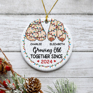 Growing Old Together, Personalized Ornaments, Anniversary Gifts, Funny Couple Christmas Ornament