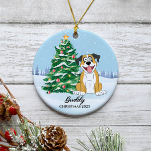 Christmas Tree Dog Ornament, Personalized Ornaments, Custom Gift for Dog Lovers