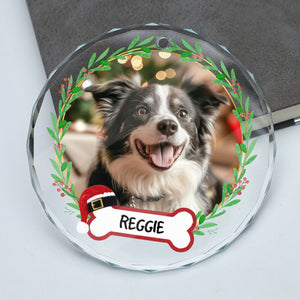 Christmas Photo Ornament, Personalized Glass Ornament, Pet Ornament, Custom Photo