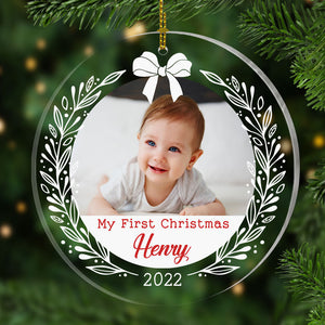 My Baby First Christmas, Personalized Shape Ornament, Baby Ornaments, New Born Gift, Custom Photo