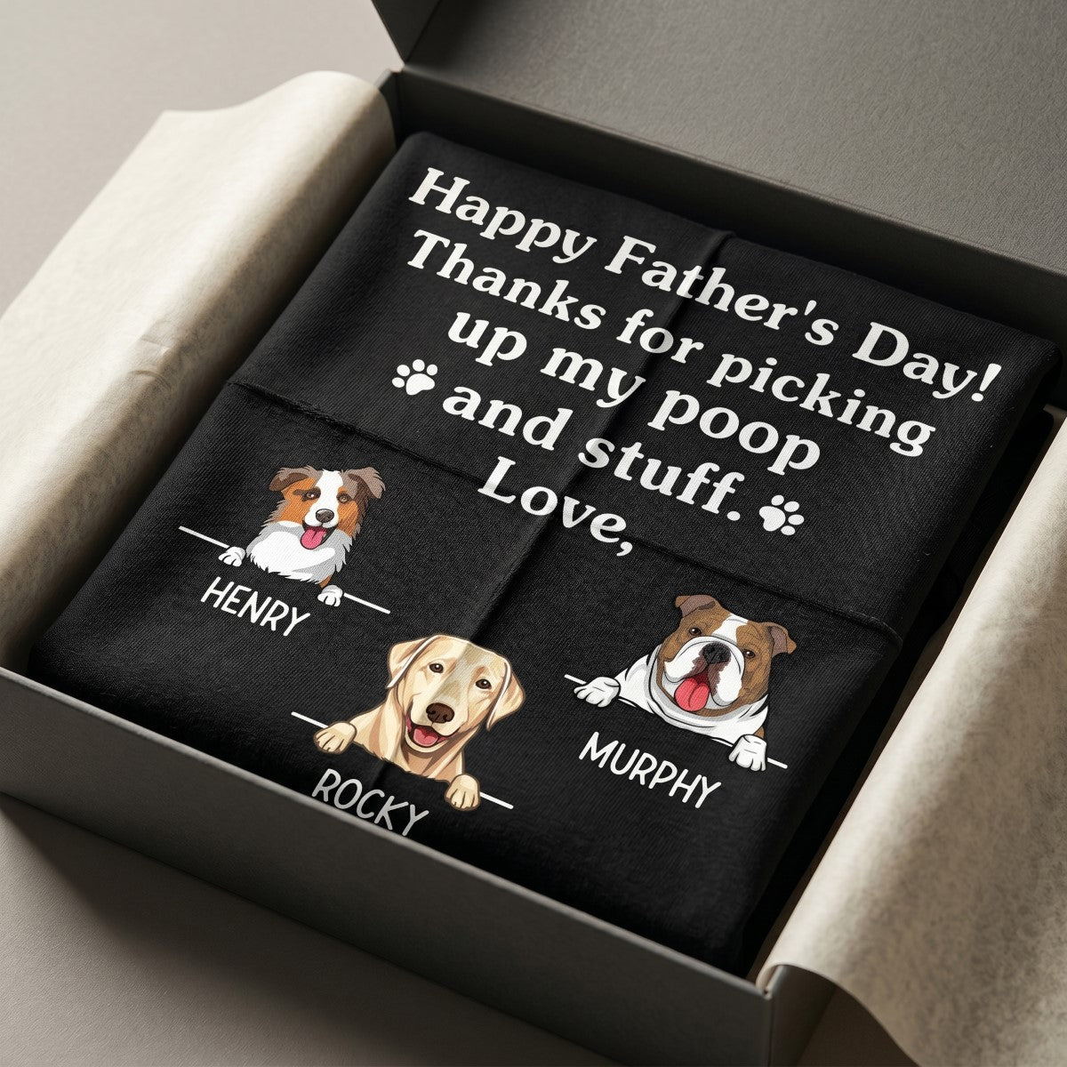 Thanks For Picking Our Poop And Stuff, Personalized Shirt, Father's Day Gifts For Dog Dad