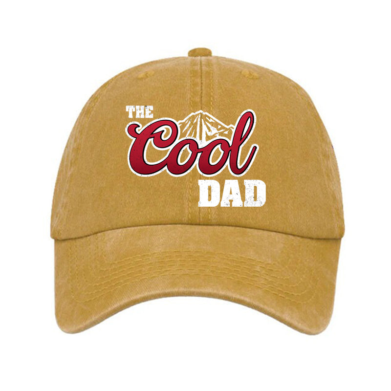 The Cool Dad Hat, Printed Vintage Cotton Washed Cap, Gifts For Dad, Gifts For Grandpa, Father's Day Gift