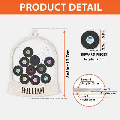 The Eras Tour Shape Ornament, Personalized 3 Layers Shaker Ornament