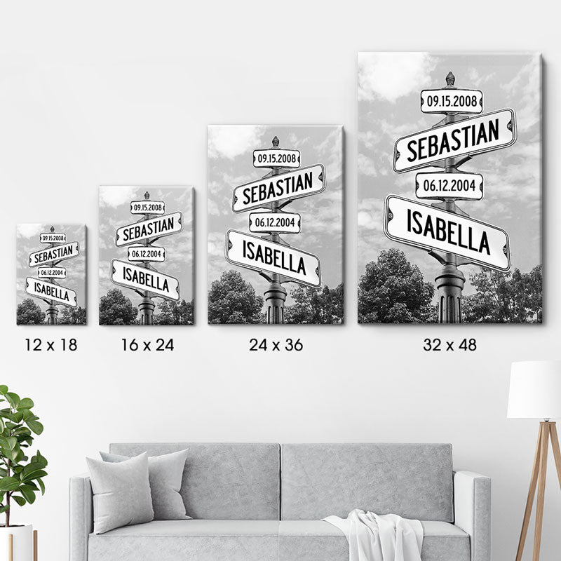 Custom Family Name Street Sign, Personalized Custom Canvas, Gift For F ...