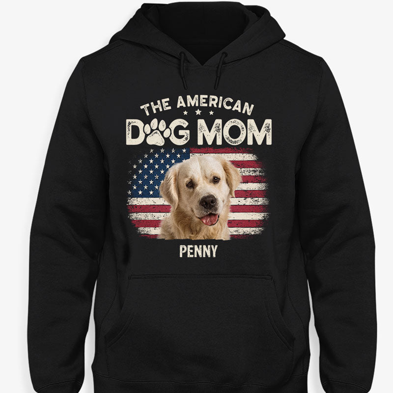 The American Dog Dad Dog Mom Dark Shirt, Personalized Shirt, Gift for Dog Lovers, Custom Photo