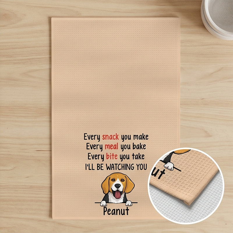 Every Snack You Make Every Meal You Bake Set Apron Towel Oven Mitts, Personalized Kitchen Accessories, Custom Gifts For Dog Lovers
