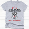 PersonalFury Unisex "Favorite Human" Personalized Dog Mom Mother's Day Shirt - Custom Graphic Tee, 100% Cotton