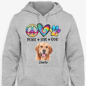 Peace Love Dogs Pattern, Personalized Shirt, Gifts for Dog Lovers, Custom Photo