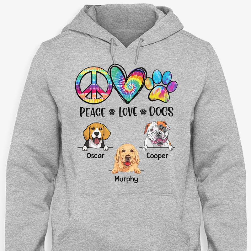 Peace Love Dogs Pattern, Personalized Shirt, Gifts for Dog Lovers