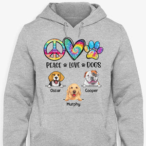 Peace Love Dogs Pattern, Personalized Shirt, Gifts for Dog Lovers