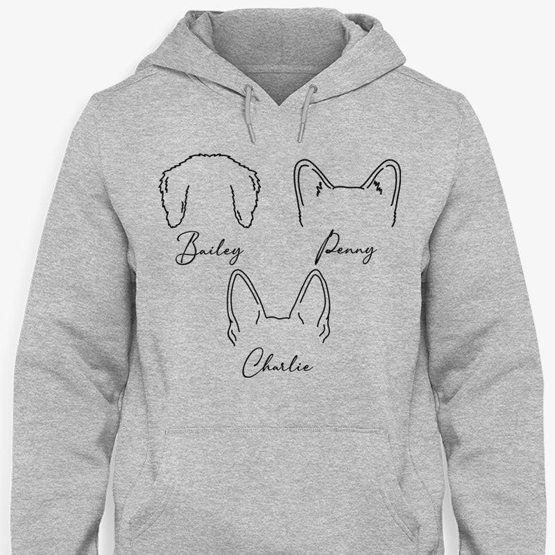 Dog Ears Outline Shirt, Personalized Shirt, Gift For Dog Lovers