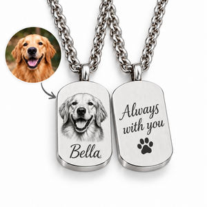 Personalized Dog Ashes Keepsake Necklace – Custom Pet Cremation Urn Memorial Necklace