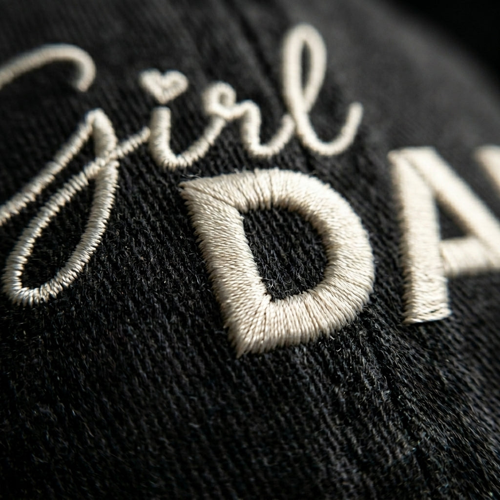 Girl Dad, Father's Day Retro Faux Embroidery Cap, Gift For Him
