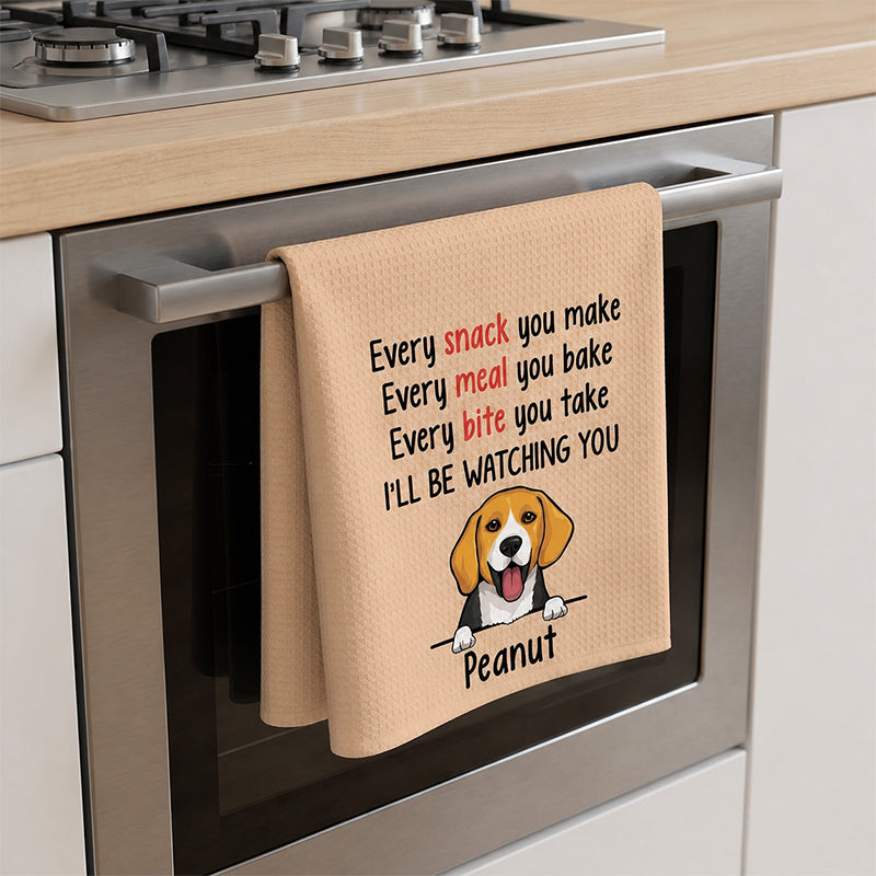 Every Snack You Make Every Meal You Bake Set Apron Towel Oven Mitts, Personalized Kitchen Accessories, Custom Gifts For Dog Lovers