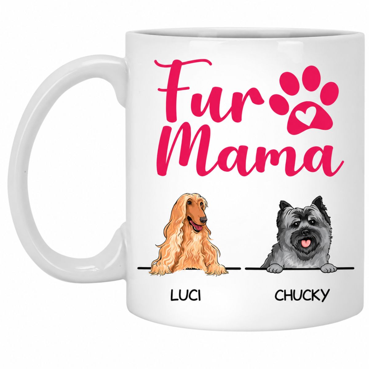 Fur Mama, Personalized Coffee Mug, Custom Gift for Dog Lovers