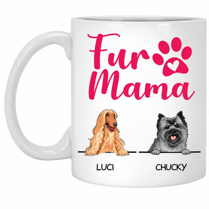 Fur Mama, Personalized Coffee Mug, Custom Gift for Dog Lovers