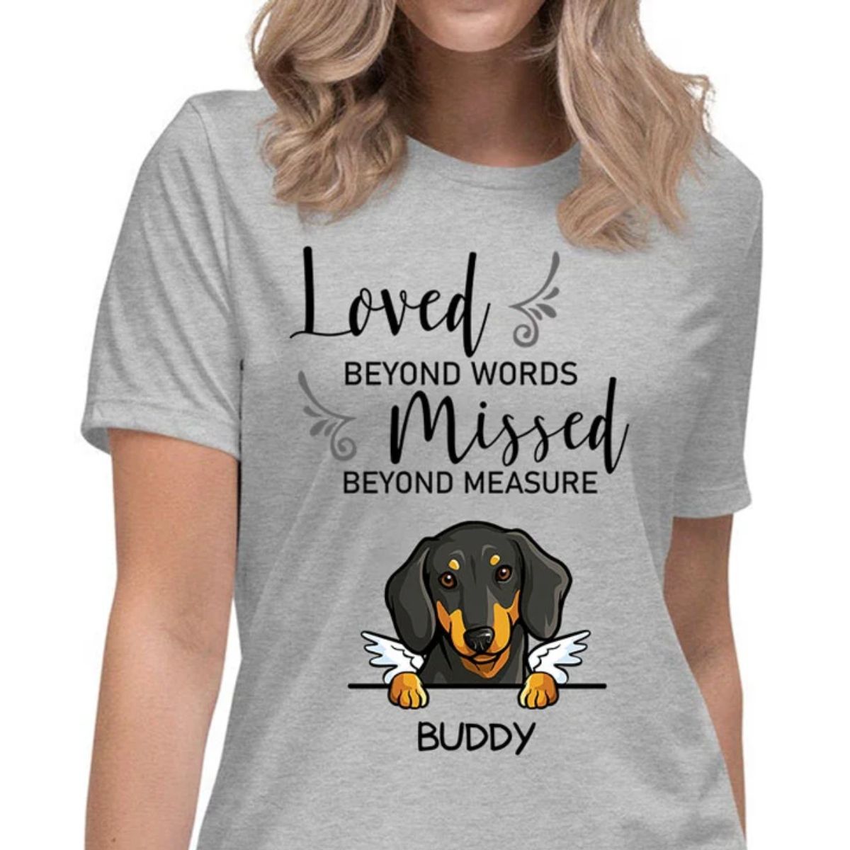 Loved Beyond Words, Custom Dog Memorial T Shirt, Personalized Gifts for Dog Lovers