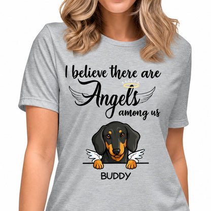 Angels Among Us, Custom Dog Memorial T Shirt, Personalized Gifts for Dog Lovers