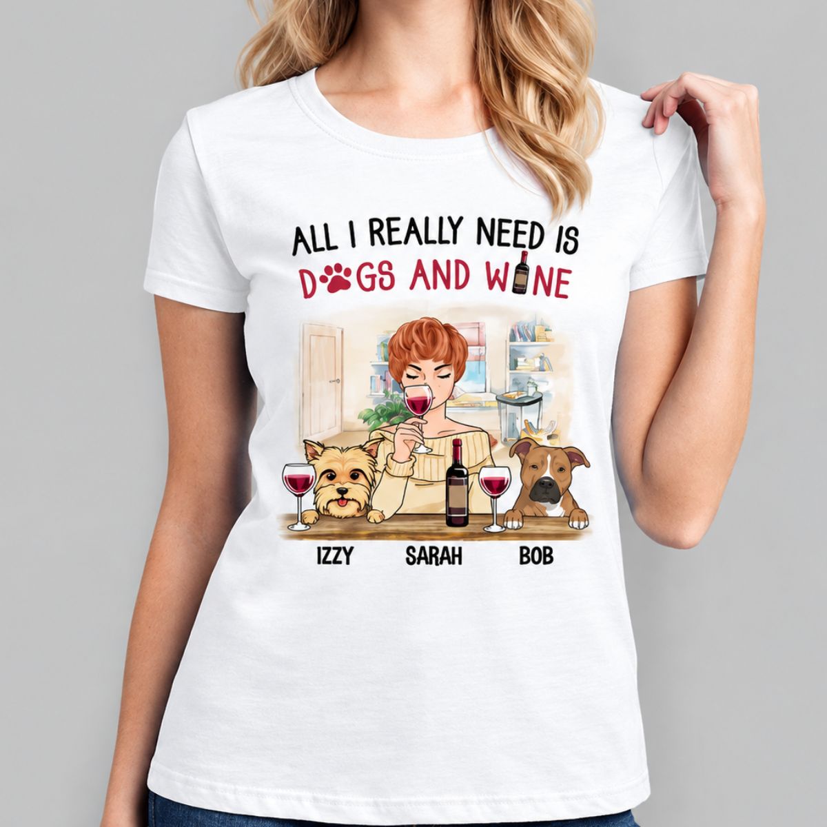 Funny dog shirt, personalized gift for dog lovers - All I really need, custom t-shirt for dog lovers