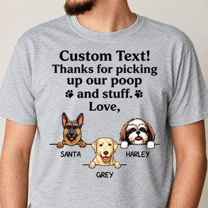 Personalized Dog Dad Shirt - Thanks For Picking Up Our Poop, Father's Day Gift From the Dog, Custom Dog Breed & Name