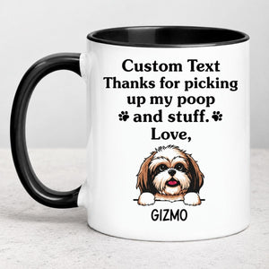 Personalized Mug With Dos Cliparts, Thanks for picking up my poop and stuff, Gifts for Dog Lovers