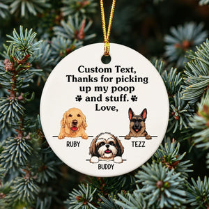Dog mom Christmas ornament, personalized gift for dog lovers - Picking poop and stuff, personalized Christmas ornaments, custom tree decoration