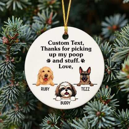 Dog mom Christmas ornament, personalized gift for dog lovers - Picking poop and stuff, personalized Christmas ornaments, custom tree decoration