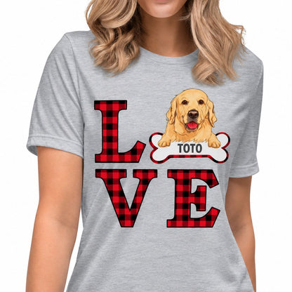 LOVE, Custom T Shirts, Personalized Gifts for Dog Lovers
