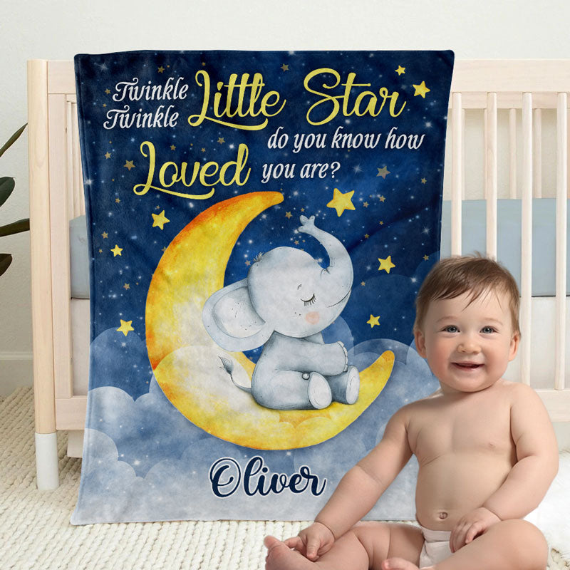 Twinkle Twinkle Little Star, Personalized Baby Blanket, Baby Shower Gift, Newborn Gift