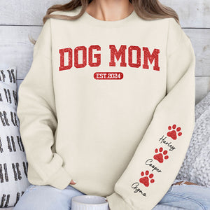 I'm A Cool Dog Mom, Personalized Unisex Sweatshirt Custom Name On Sleeve, Gifts For Dog Lovers