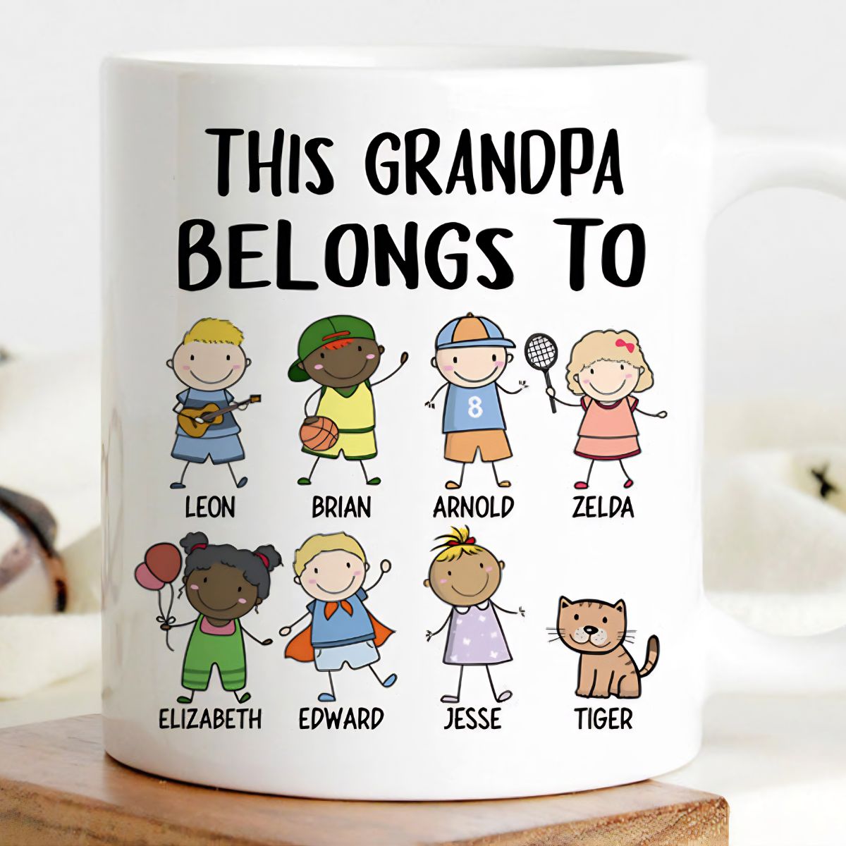 This Belongs to, Personalized Coffee Mug, Custom Family gift for Grandparents, Father's Day gift