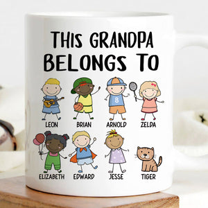 This Belongs to, Personalized Coffee Mug, Custom Family gift for Grandparents, Father's Day gift