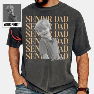 Senior Dad Mom Style Custom Photo Shirt, Washed Tee