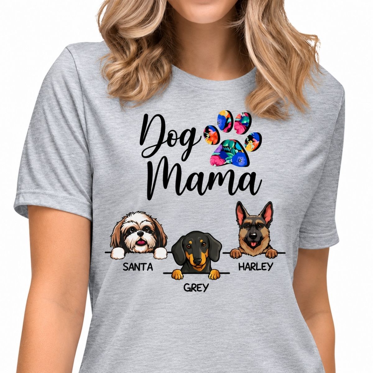 Funny dog mom shirt, personalized gift for dog lovers - Dog mama, custom t-shirt for dog lovers