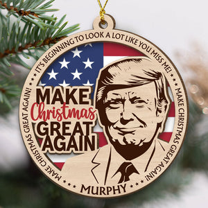 Trump Make Christmas Great Again, Personalized 2 Layer Ornaments, Trump Ornaments, Election 2024