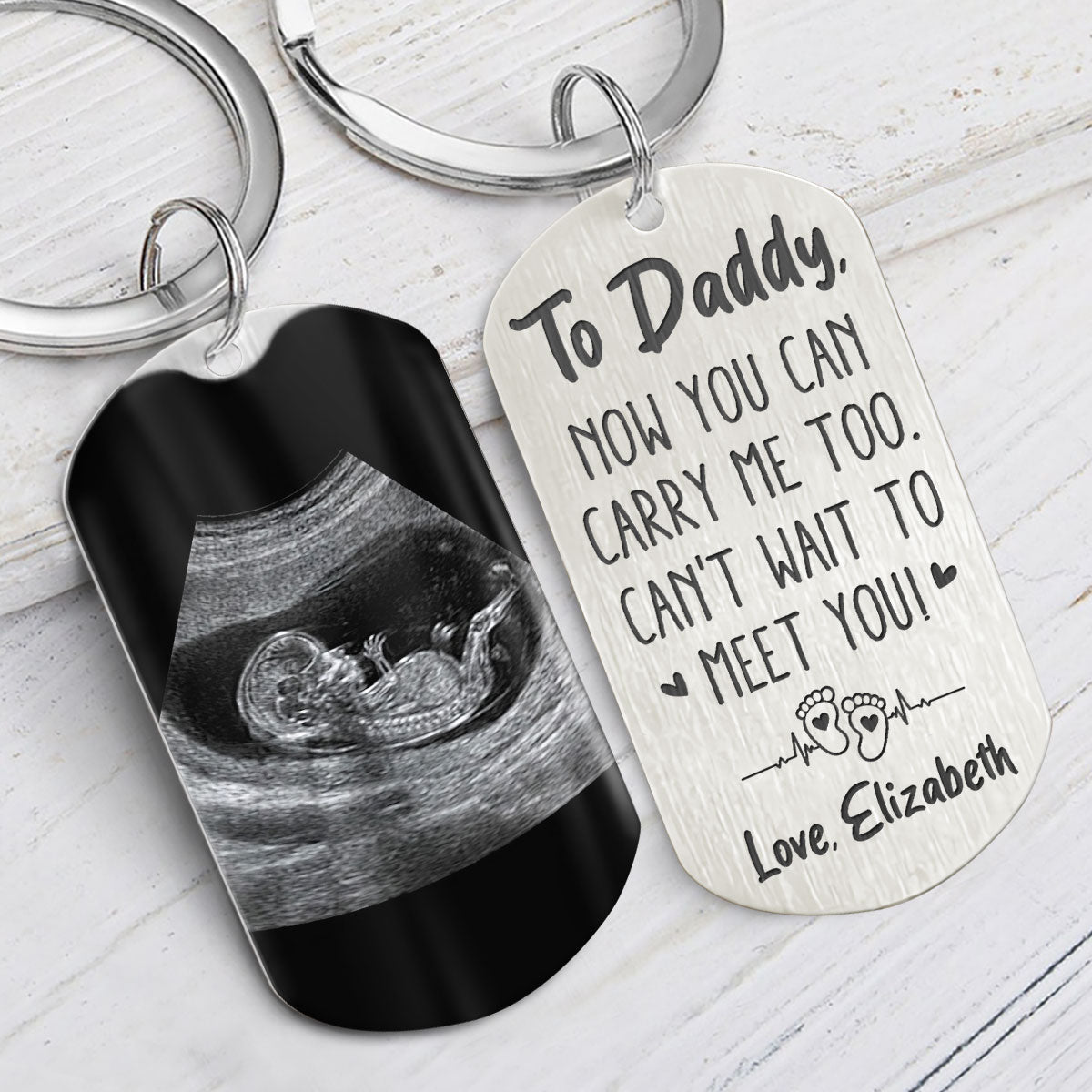 Now You Can Carry Me, Personalized Ultrasound Photo Keychain, Gift For Father To Be