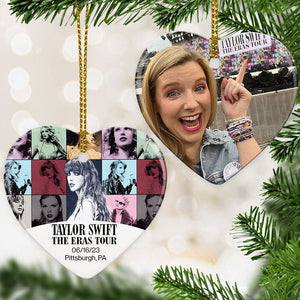 Eras Tour Ornament V2, Personalized Heart Ornaments 2 Sides, Custom Photo