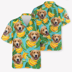 Pet Face Tropical Fruits Hawaiian Pattern, Personalized Hawaiian Shirt, Custom Photo