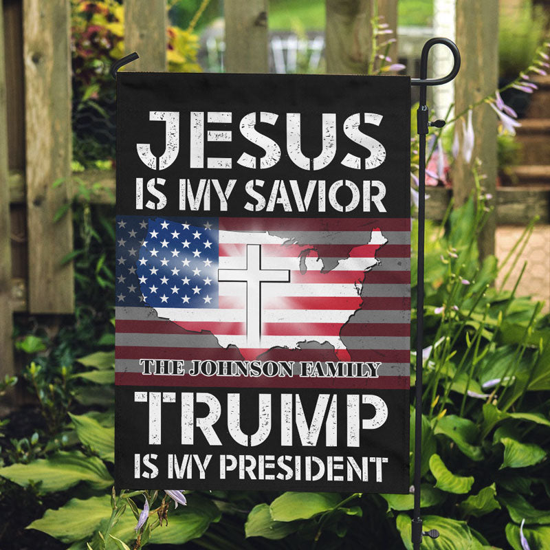 Jesus Is My Savior Trump 2024 Premium 3x5 Flag | Double Sided 100D Poly Nylon