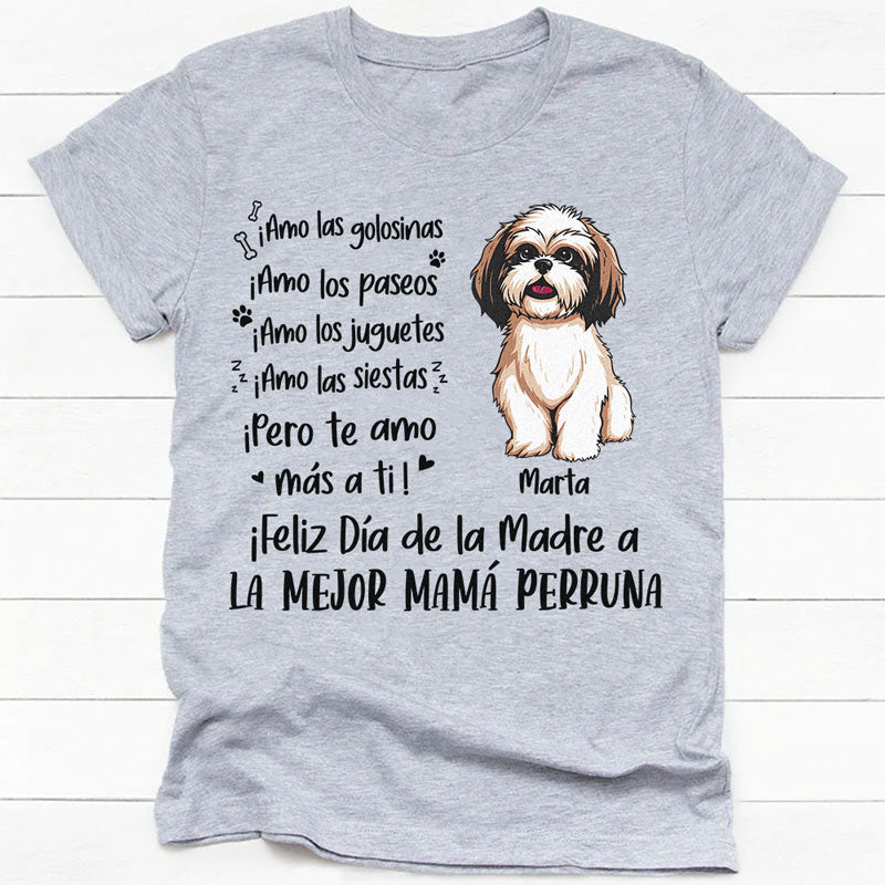 Camiseta Personalizadas, ¡Amo las golosinas ¡Amo los paseos, Spanish Espanol Shirt, Regalos Para Amantes de los Perros, T Shirts Para Crea