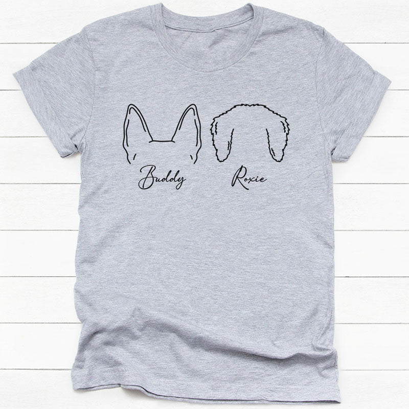 Dog Ears Outline Shirt, Personalized Shirt, Gift For Dog Lovers