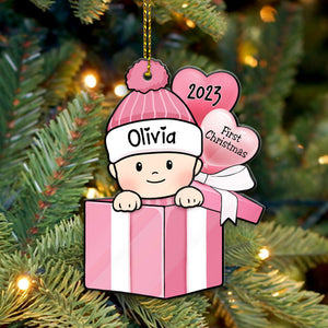 Baby Gift, Personalized Christmas Shaped Ornament, Baby First's Christmas