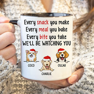 Every Snack You Make Christmas, Personalized Accent Mug, Gift for Dog Lovers