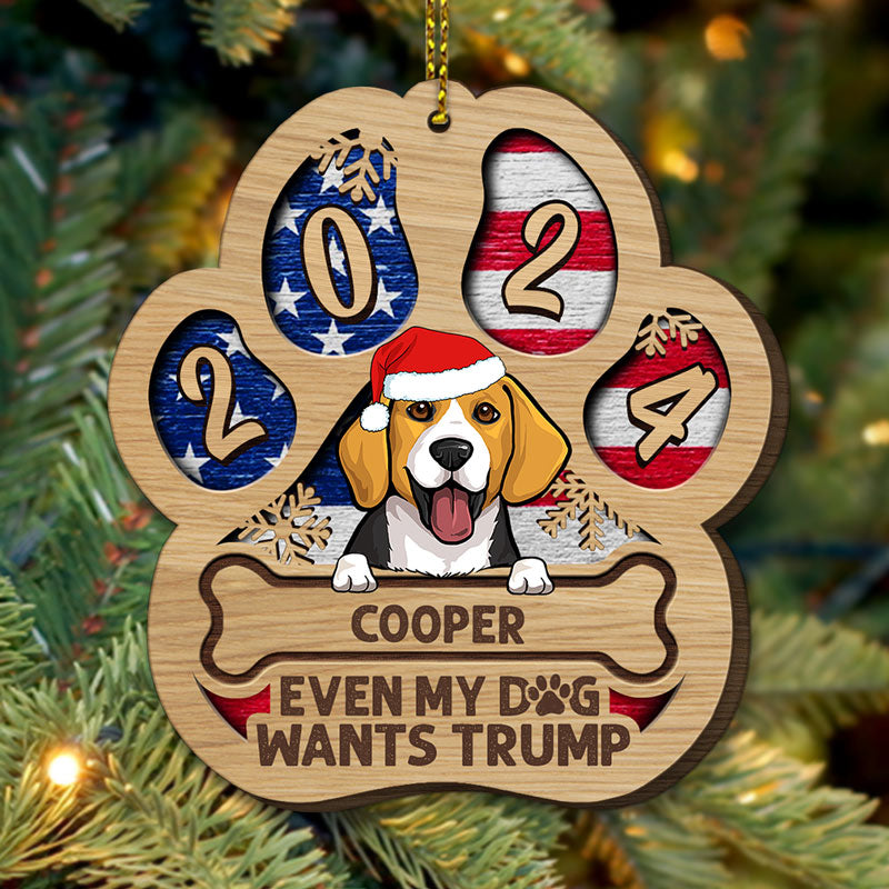 Dog Jingle Paw Trump, Christmas Shaped Ornament, Custom Gift for Dog Lovers, Trump Ornament, Election 2024