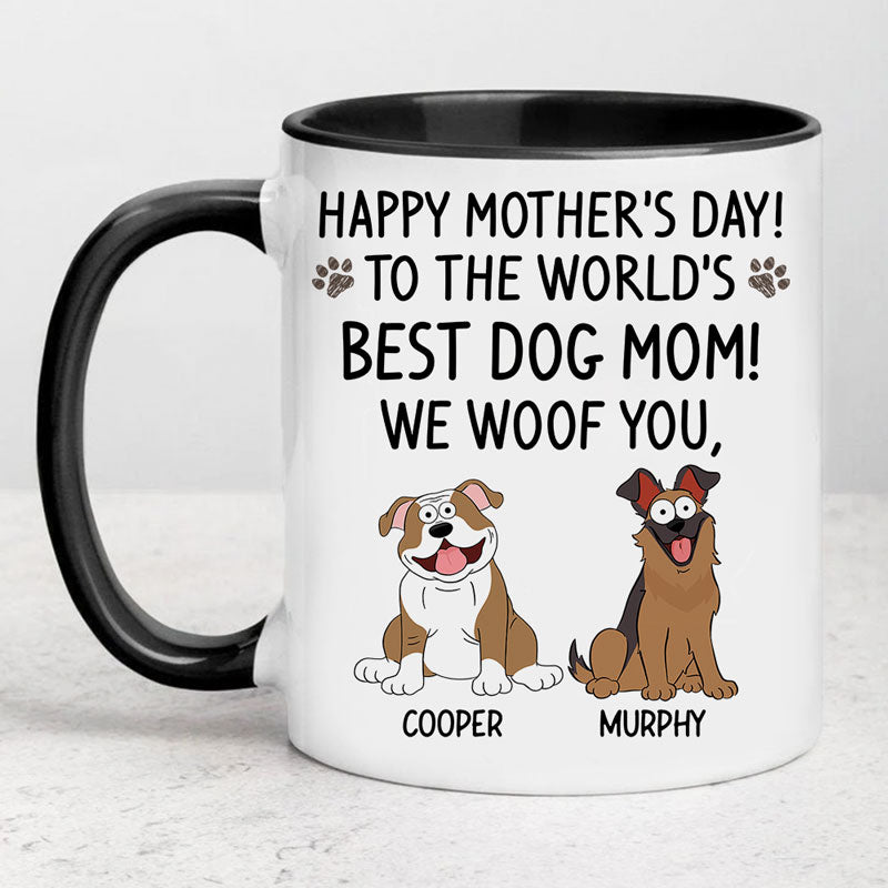Discover To The World's Best Dog Mom, Personalized Ceramic Mug, Gift For Dog Lovers