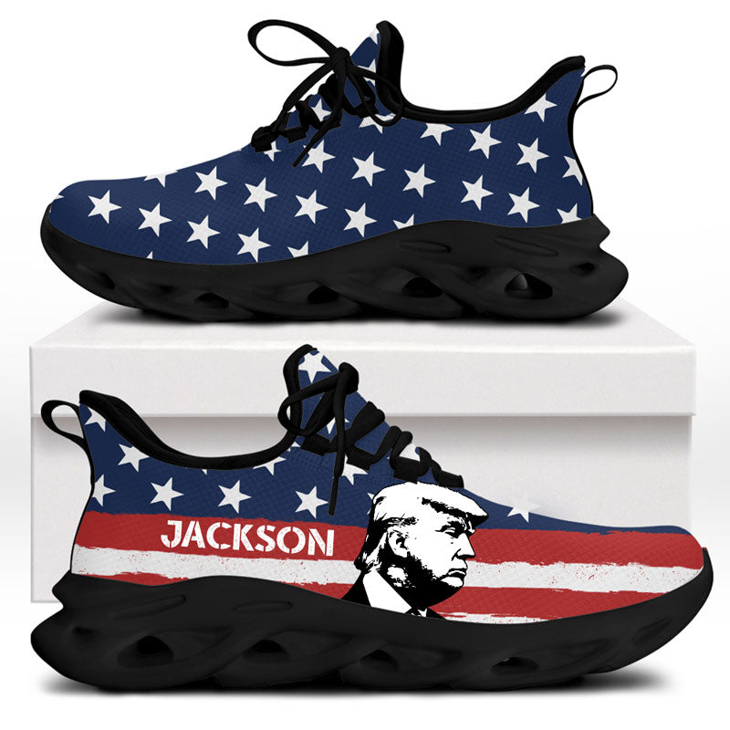 Custom Trump Face MaxSoul Shoes, Personalized Trump Sneakers, Trump Shoes, Election 2024