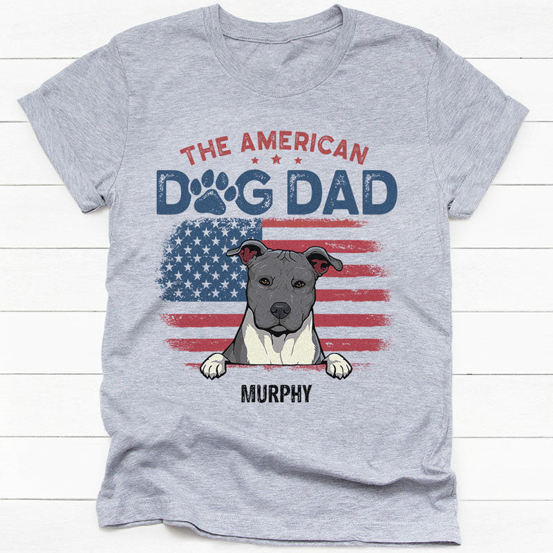 The American Dog Dad Dog Mom, Personalized Shirt, Gift for Dog Lovers, Custom Photo